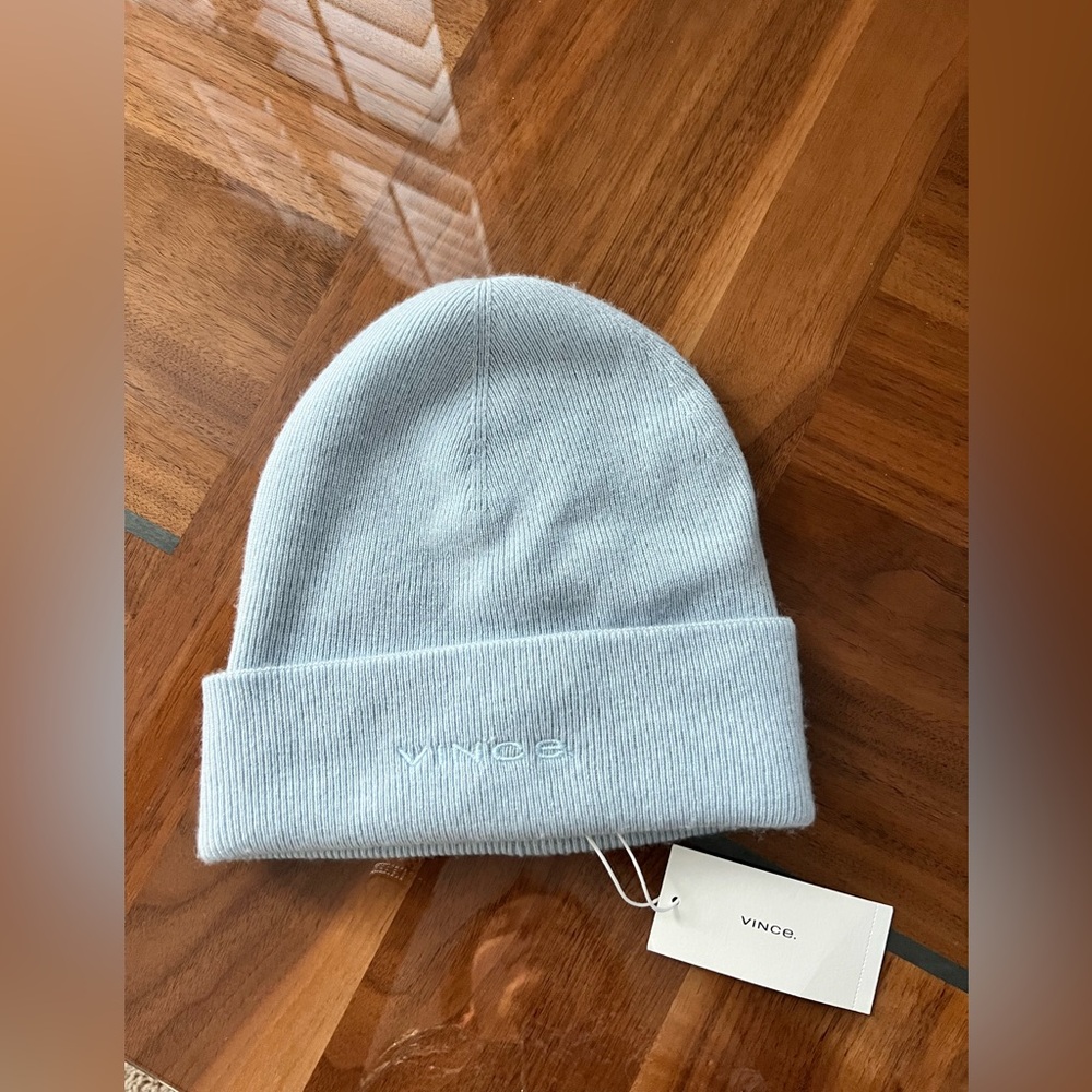 NWT Cashmere-Wool Vince Light blue Beanie